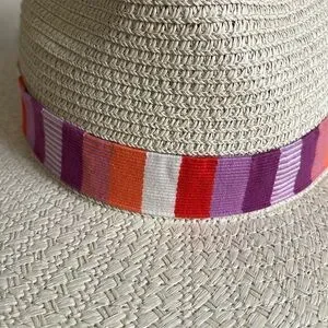 NEW Shiraleah Chicago Natural Stylish Hat Colorful Striped Band Shiraleah | Accessories | New Shiraleah Chicago Natural  main image 4